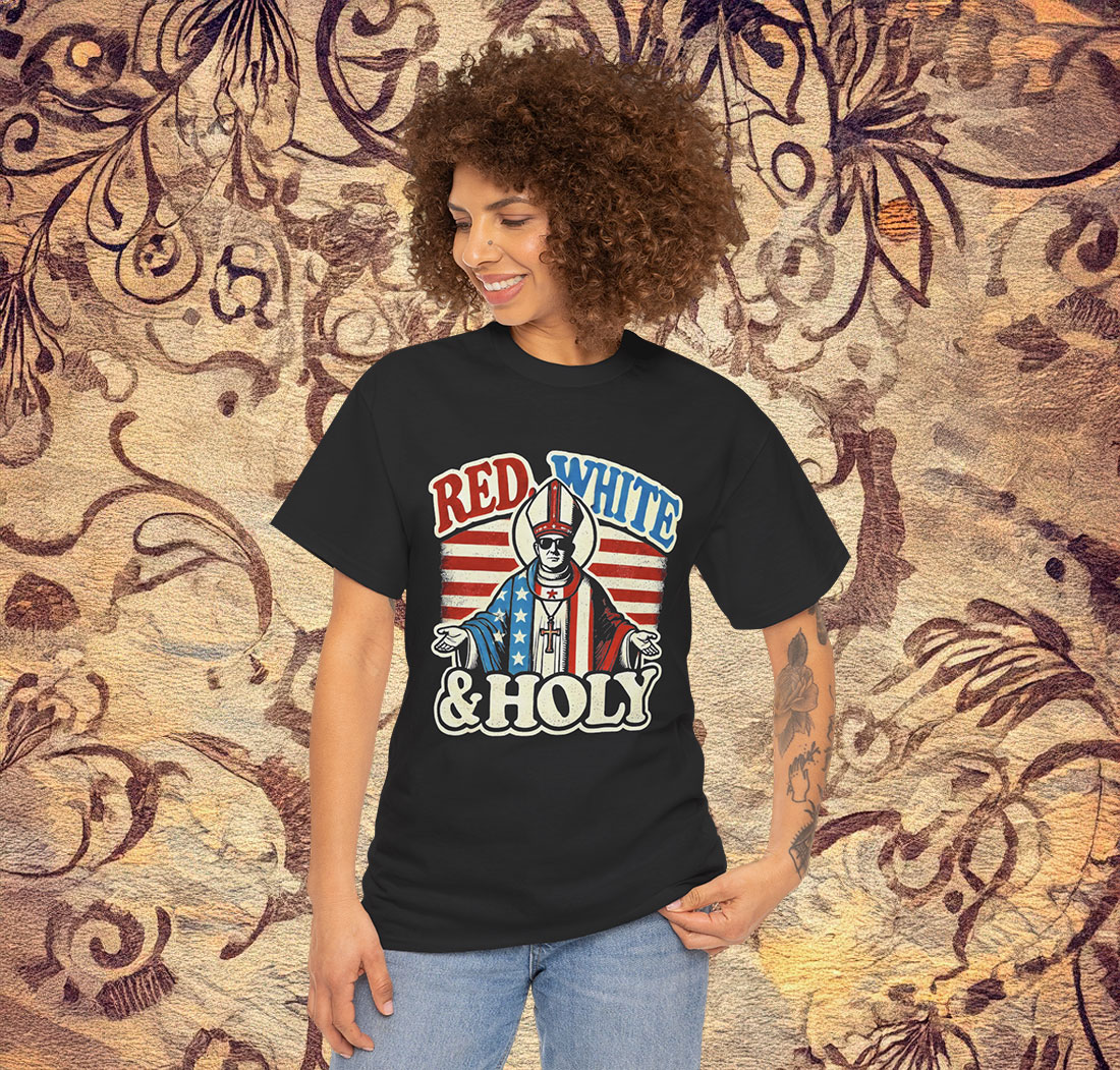 Red White Holly Pope Leo XIV Shirt